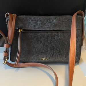 Fossil Black Leather Crossbody